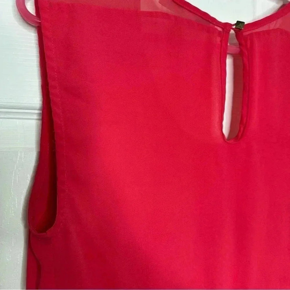 Forever 21 Blouse Sleeveless Semi-Sheer  Red Size Small - Picture 12 of 16